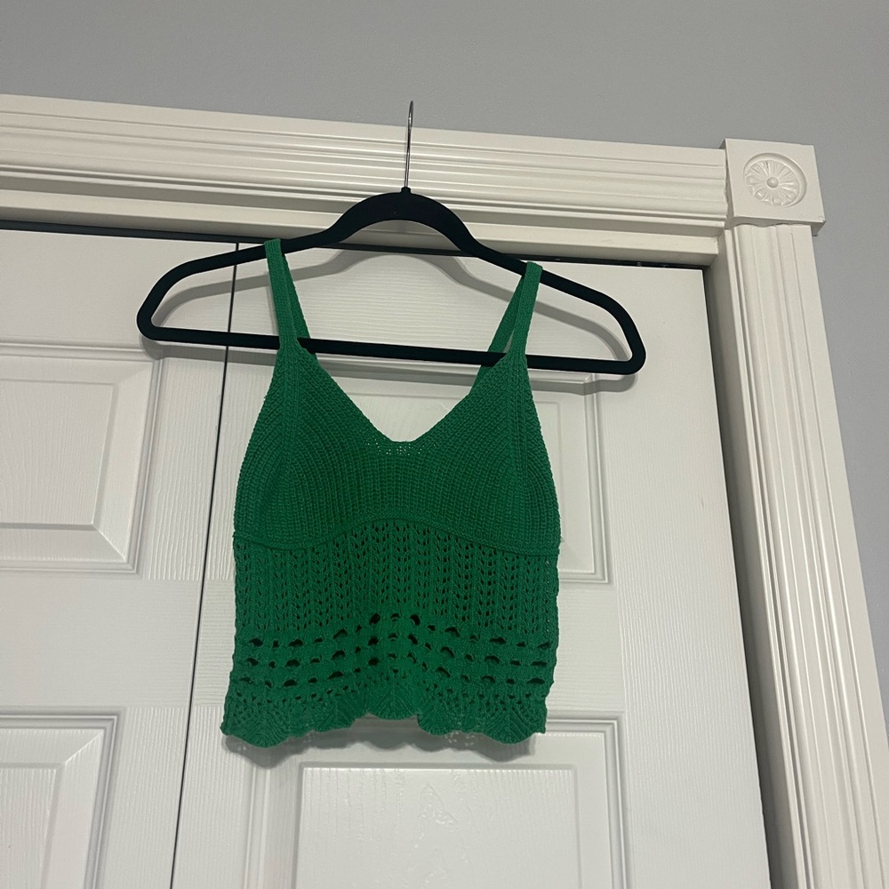 Green Knit Women's Top